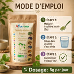 Centella asiatica bio poudre 150g AYur-vana avec instructions dosage mode d'emploi