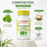 Centella Asiatica Bio 60 gélules Graine Sauvage - Composition ingrédients actifs vivacité intellectuelle