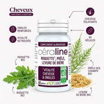 Céraline Bio 60 gélules - Supplément cheveux et ongles avec roquette, prêle et levure de bière