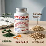 Cervomax 510mg avec ingrédients naturels : lécithine marine, huile de krill, spiruline et lithotamne
