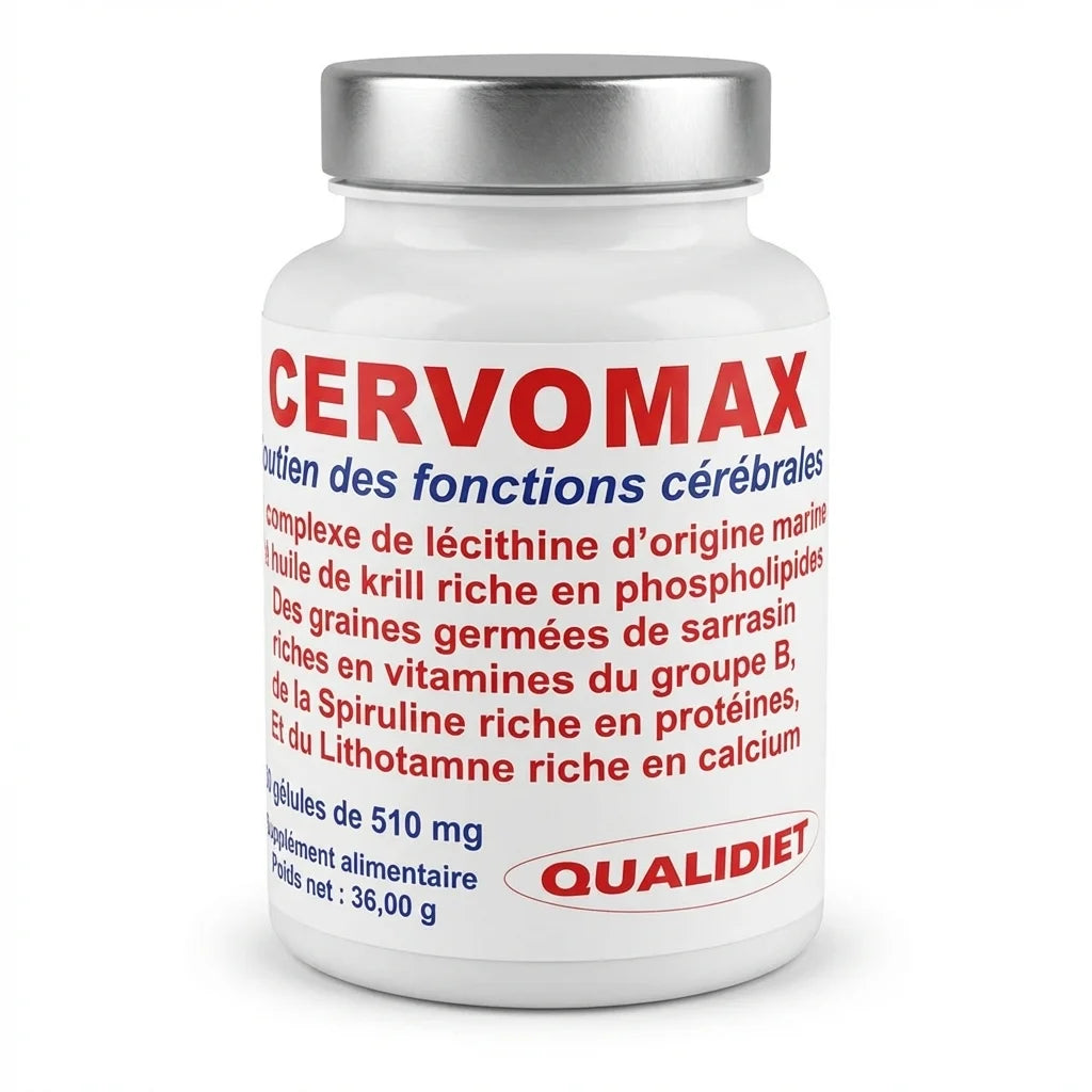 Flacon Cervomax 510 mg 60 gélules complément alimentaire Vitalosmose