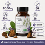 Chaga French Mush 56 gélules - flacon ambré avec champignon chaga, antioxydant et immunité renforcée