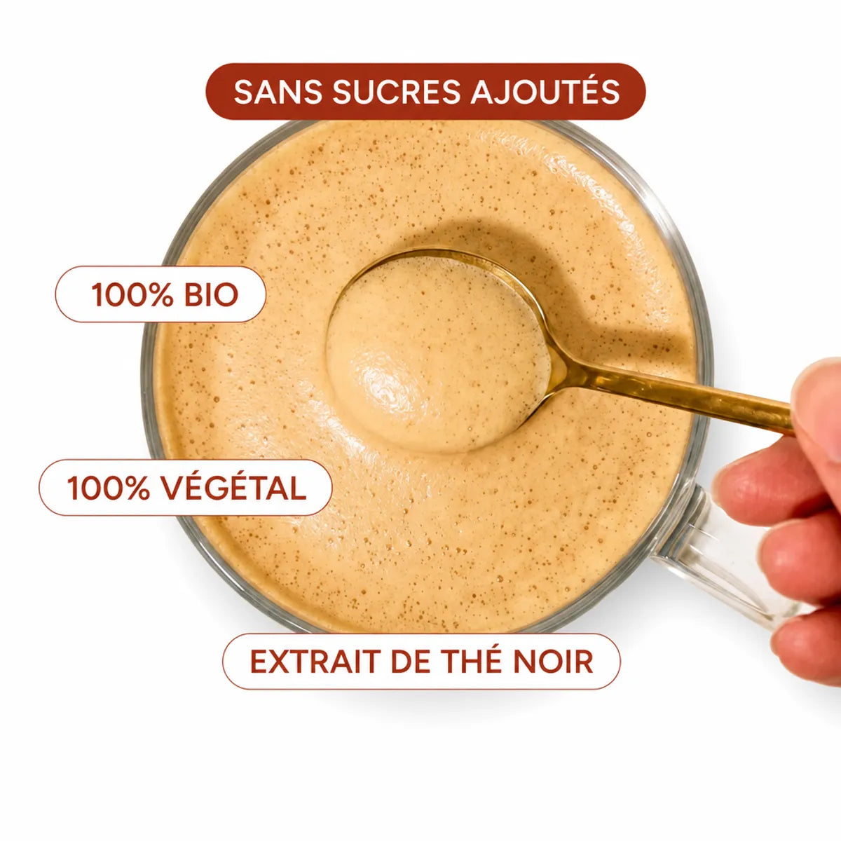 Chaï Latte sans sucres ajoutés nüMorning 125g bio végétal avec cuillère dorée