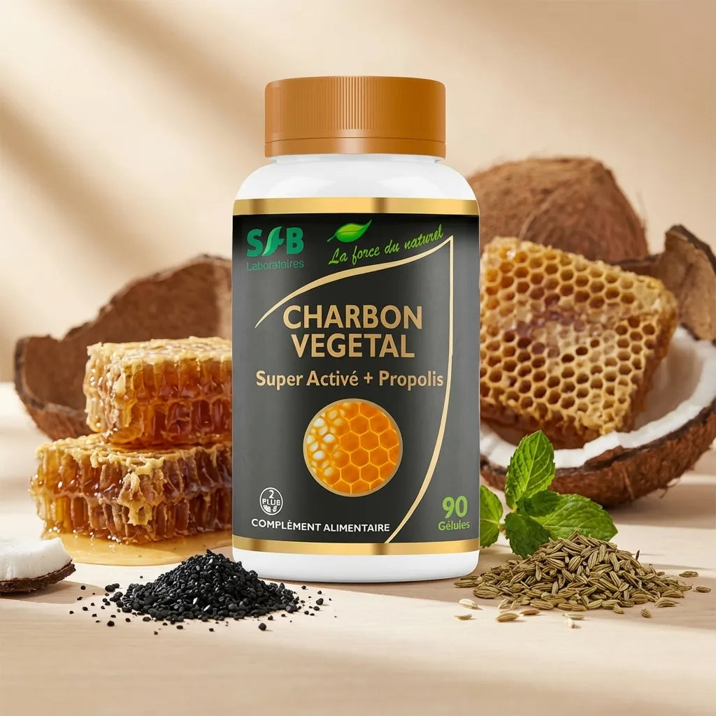 Charbon Super Activé Propolis Verte SFB Laboratoires 90 gélules avec ingrédients naturels