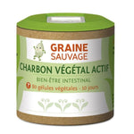 Une boîte de 80 gélules de charbon végétal actif de la marque Graine Sauvage