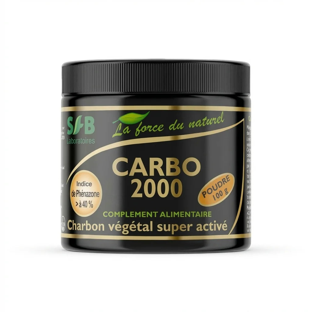 Pot CARBO 2000 Charbon Végétal Super Activé en Poudre 100g SFB Laboratoires