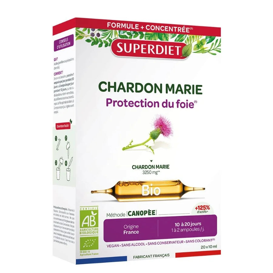 Chardon Marie Bio - 20 Ampoules De 15 Ml - Superdiet