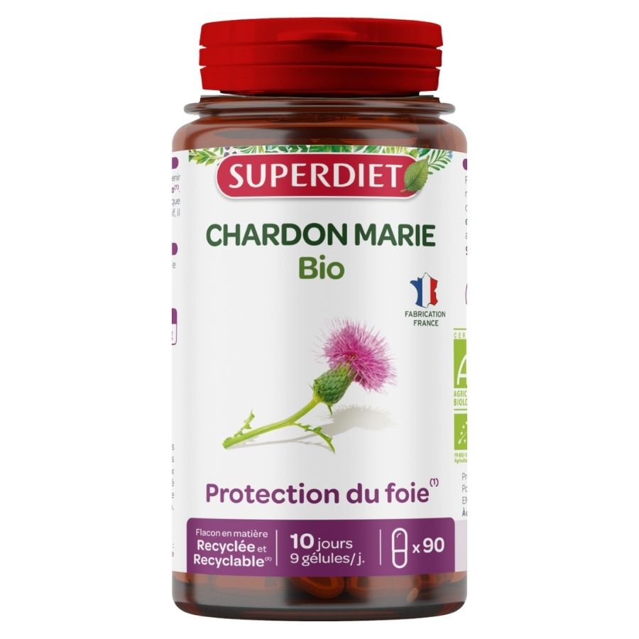 Boite de Chardon Marie Bio de 90 gélules de Superdiet