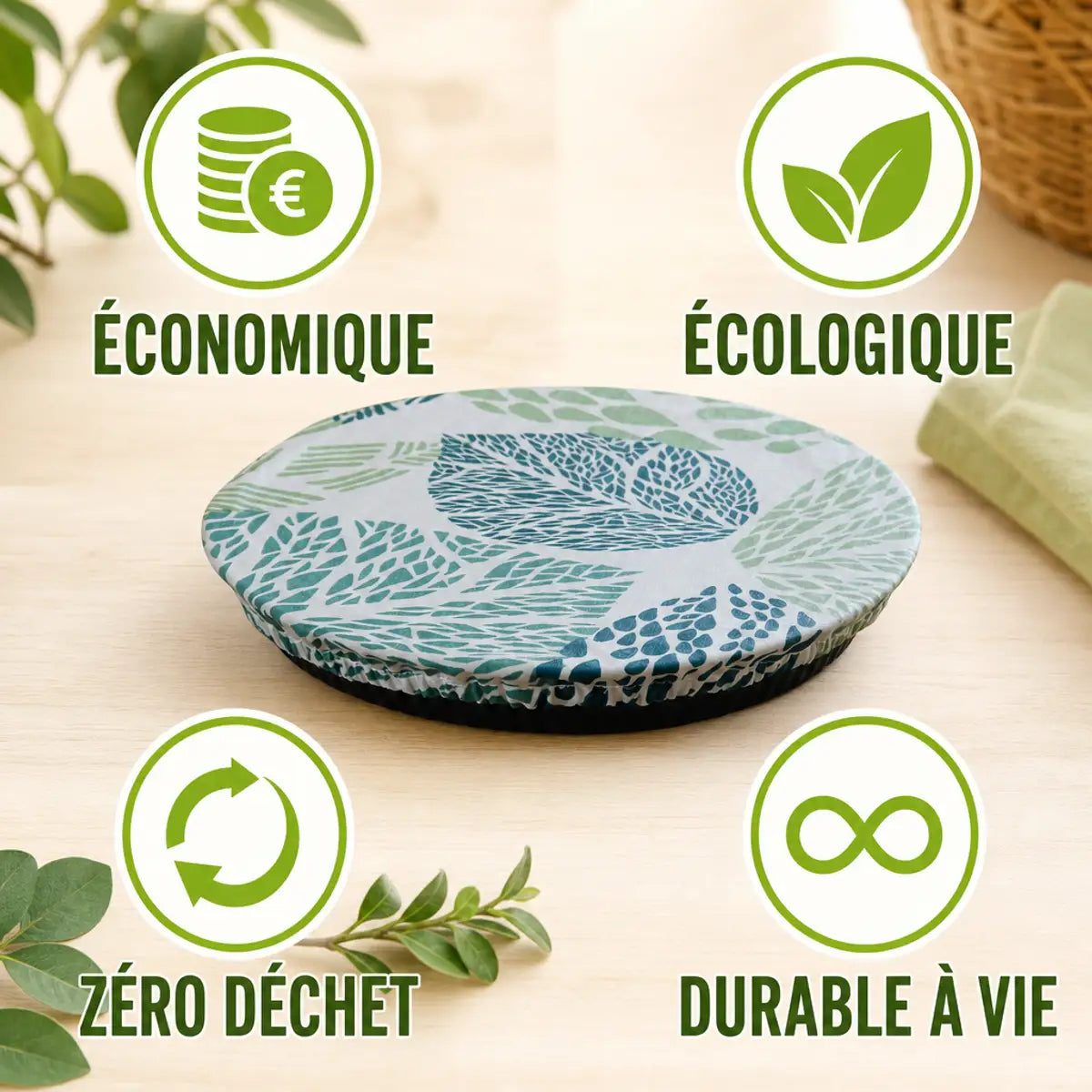 Charlotte alimentaire ronde Taille L Angie Be Green - Housse écologique réutilisable zéro déchet