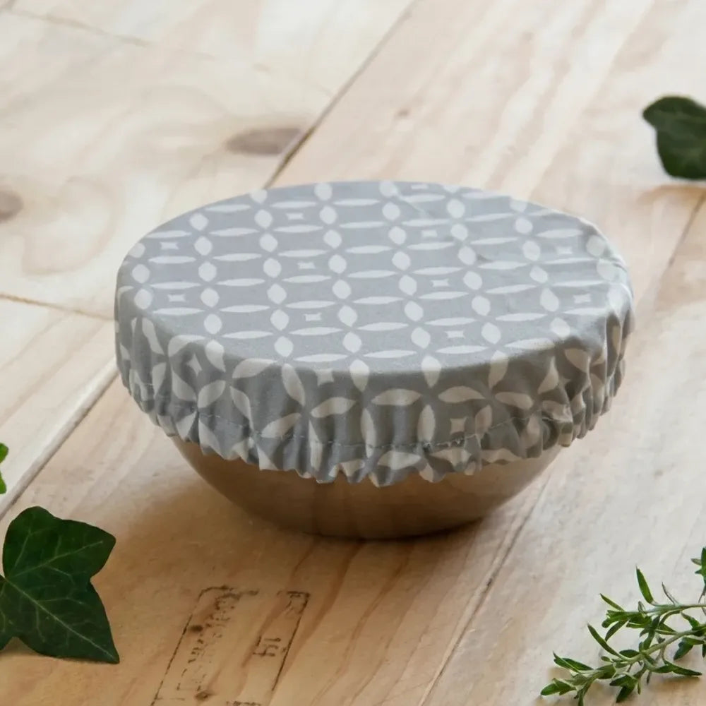 Charlotte alimentaire Angie Be Green taille S avec motif géométrique gris, couvre-plat écologique réutilisable