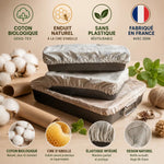 Trio de charlottes rectangulaires Angie Be Green coton biologique OEKO-TEX enduit naturel sans plastique