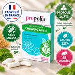Chewing-gums sans sucre Propolia menthe 25 dragées, fabriqué en France, xylitol et propolis