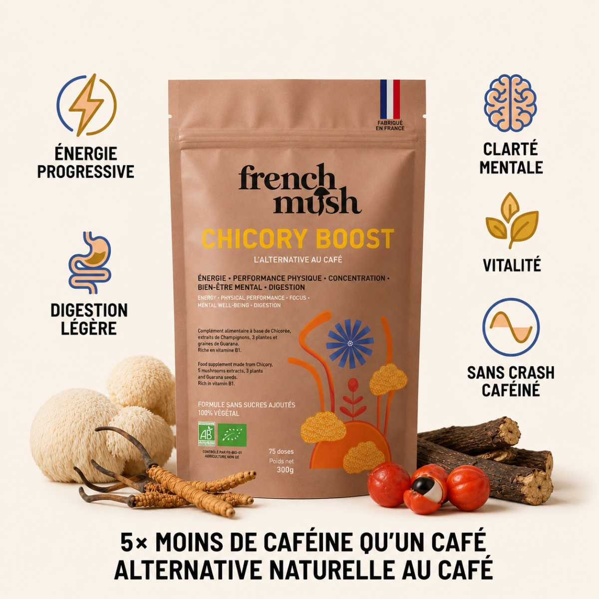 paquet de 300g avec les bienfaits du produit 