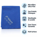Chiffon magique JP Nature pour vitres - microfibre réutilisable sans produits chimiques