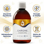 Chrome Catalyons 500ml flacon avec bénéfices : glycémie, énergie, métabolisme et appétit