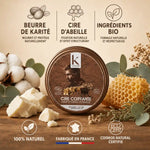 Cire coiffante bio K pour Karité 40gr avec ingrédients naturels beurre karité et cire abeille