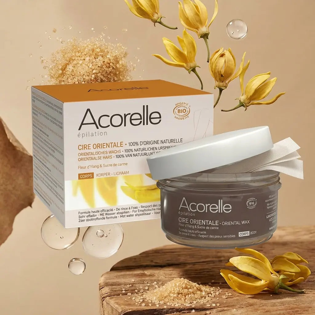 Cire orientale bio Acorelle 300g avec bandes réutilisables et ingrédients naturels