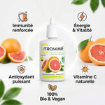 CITROSanté® extrait de pépins de pamplemousse bio avec infographies des bénéfices santé