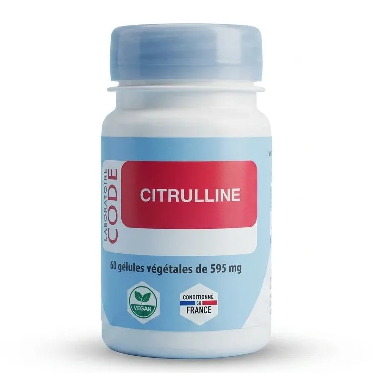 Citrulline 2000 mg 60 gélules Laboratoire Code - flacon blanc avec étiquette rouge