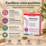 Climactyl complexe ménopause 30 gélules Superdiet avec infographie wellness femmes 45-65 ans