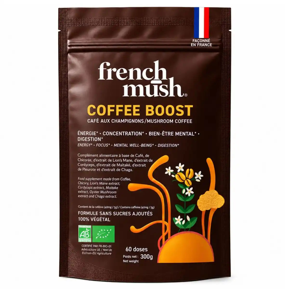 COFFEE BOOST – Super Café aux champignons adaptogènes - 60 doses - French Mush