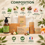 Coffret découverte Comme Avant : dentifrice à l'argile, savon, shampoing et déodorant solides, crème au karité, composition bio et naturelle