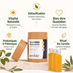 Coffret découverte routine bio Archie 140ml avec bénéfices détoxification et vitalité naturelle