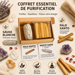 Coffret purification sauge blanche et palo santo - Rituels énergétiques naturels et éthiques