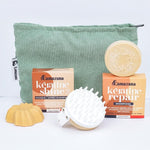 Trousse de trois produits lamazuna cocooning sur fond blanc.