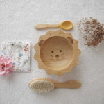 Coffret Bambout'chou Lion Cap Bamboo avec bol, cuillère et accessoires en bambou naturel