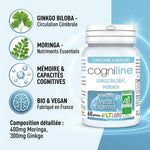 Cogniline Bio 60 gélules - Ginkgo Biloba et Moringa pour mémoire et circulation cérébrale