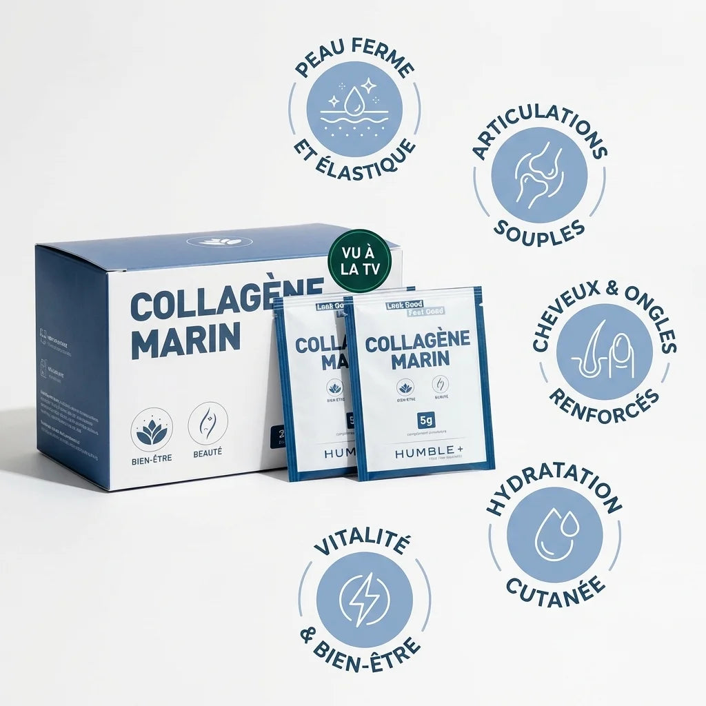 Collagène Marin Humble+ 30 doses avec bénéfices peau, articulations, cheveux et bien-être