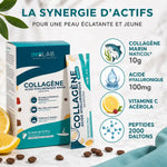 Collagène Marin et Acide Hyaluronique Inolab en stick - Infographie ingrédients beauté