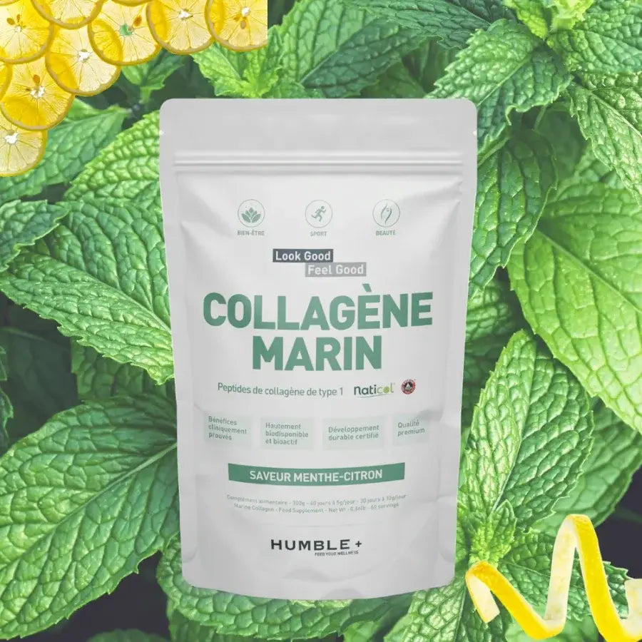 Un sachet de Collagène Marin Naticol Humble+ arômes menthe-citron