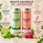 Humble+ Collagen Water 330ml deux saveurs menthe-citron et framboise-gingembre avec 5g collagène marin