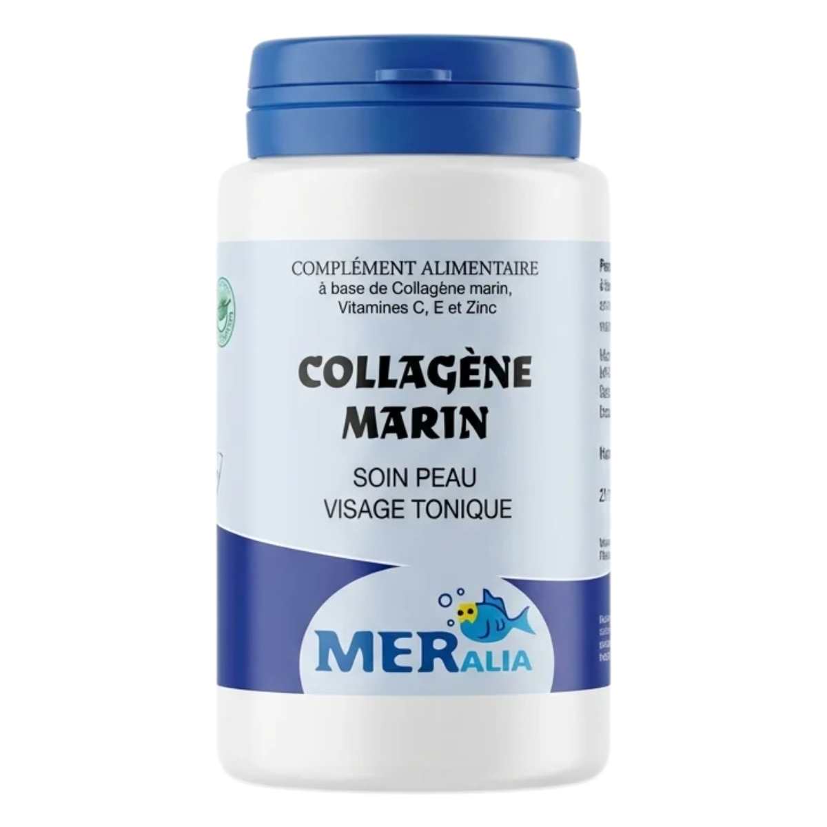 Une boîte de complément alimentaire collagène marin meralia 90 gélules