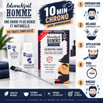 Kit coloration barbe Blondépil Teinte 40 Brun Naturel avec mode d'emploi 5 étapes sans ammoniaque