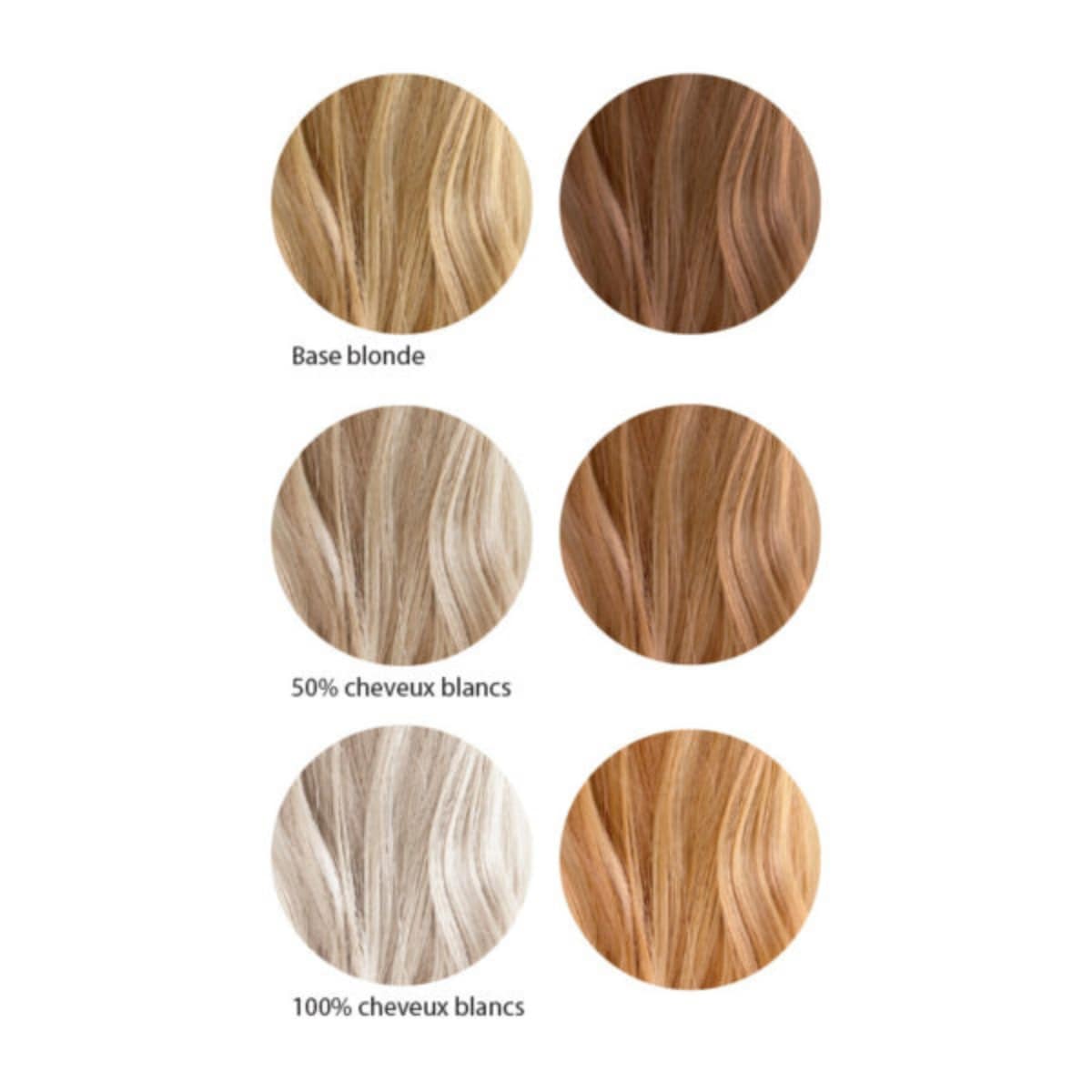 Avant après de la coloration blond foncé de la marque les couleurs de jeanne
