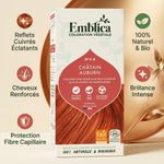 Coloration cheveux végétale Châtain Auburn Emblica avec ses 5 bénéfices naturels et bio