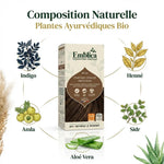 Coloration végétale Emblica châtain foncé profond avec ingrédients naturels Indigo Henné Amla