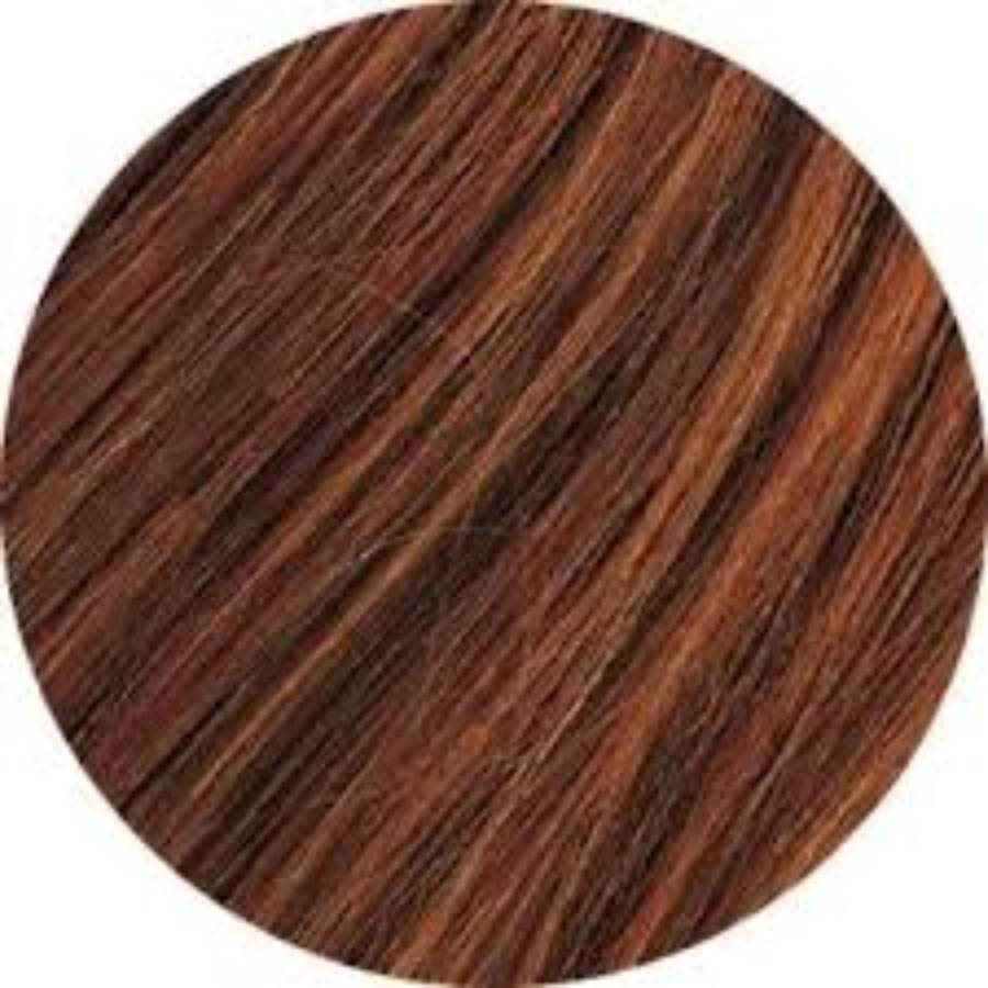 Zoom sur le rendu finale de la teinte après application de la Coloration Cheveux Végétale Châtain foncé auburn Emblica