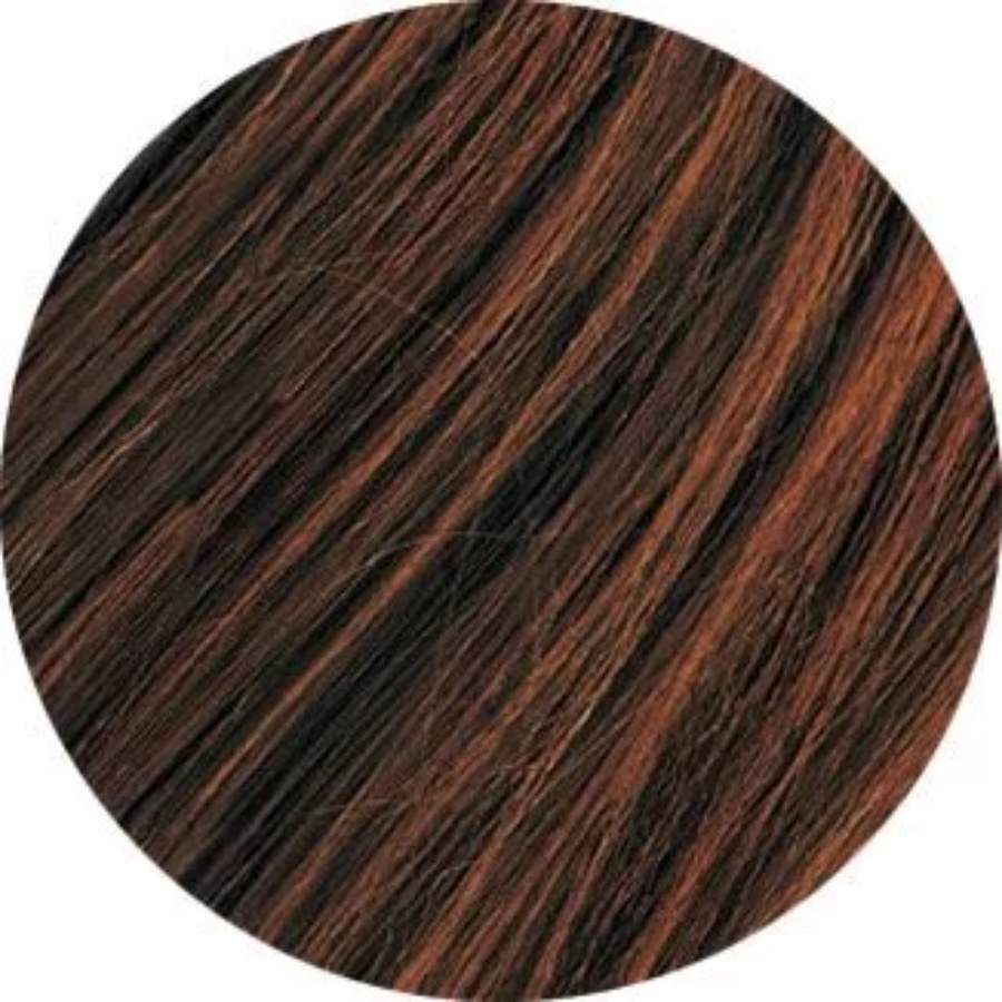 Zoom sur le rendu final de la teinte de la Coloration Cheveux Végétale Châtain foncé profond Emblica
