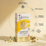 Coloration végétale blond clair Les Couleurs de Jeanne avec infographie des bénéfices naturels