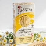 Coloration végétale blond clair Les Couleurs de Jeanne avec fleurs de camomille et peigne bois