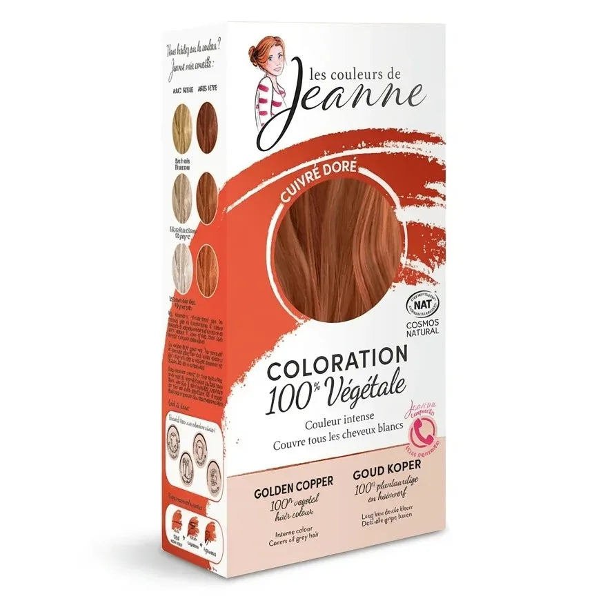 Coloration végétale teinte cuivré doré Les Couleurs de Jeanne - emballage produit