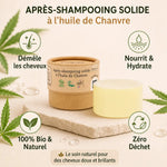 Après-shampoing solide Comme Avant à l'huile de chanvre avec bénéfices : démêle, nourrit, bio et zéro déchet