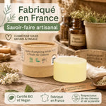 Après-shampoing solide Comme Avant à l'huile de chanvre brut, emballage kraft, fabrication française artisanale