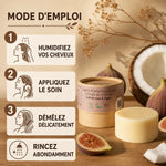 Après-shampoing solide Comme Avant chanvre figue coco avec mode d'emploi et ingrédients naturels