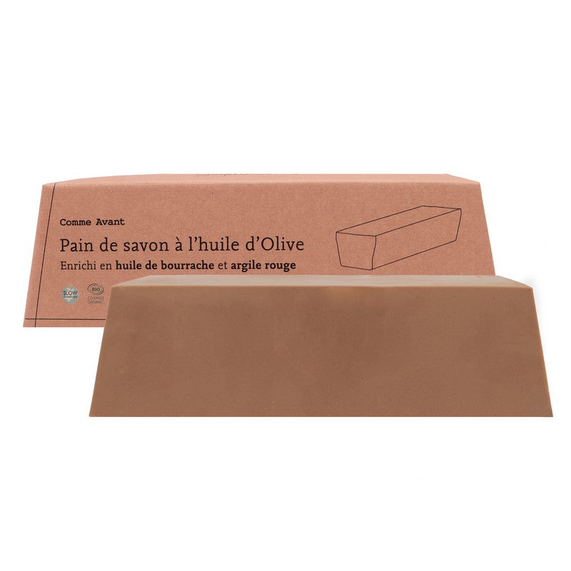 Savon bio 1kg enrichi en huile de bourrache et argile rouge