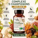 Complexe 5 champignons French Mush 56 gélules immunité vitalité digestion bio